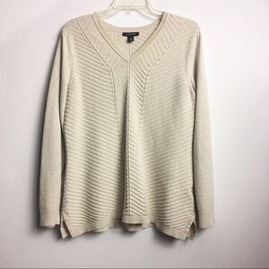 𝅺LANDS End Large Ribbed VNeck Sweater